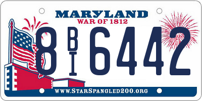 MD license plate 8BI6442