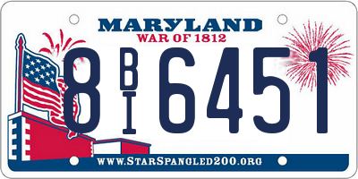 MD license plate 8BI6451