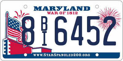 MD license plate 8BI6452