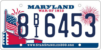 MD license plate 8BI6453