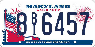 MD license plate 8BI6457