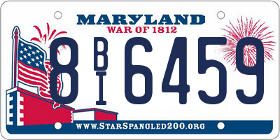 MD license plate 8BI6459