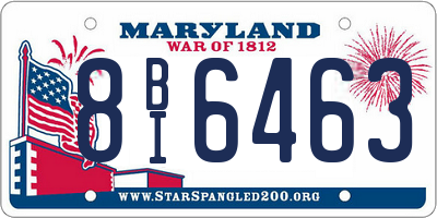 MD license plate 8BI6463