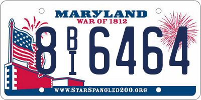 MD license plate 8BI6464