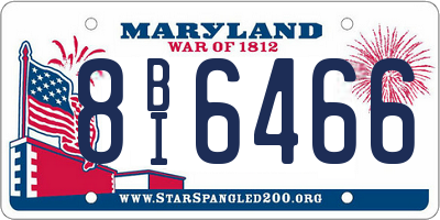 MD license plate 8BI6466