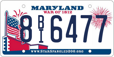 MD license plate 8BI6477