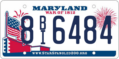 MD license plate 8BI6484