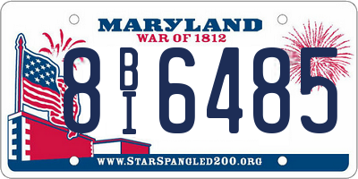 MD license plate 8BI6485