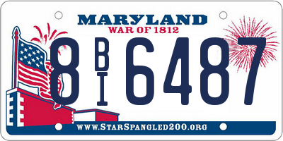 MD license plate 8BI6487