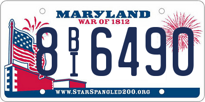 MD license plate 8BI6490