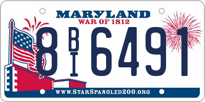 MD license plate 8BI6491