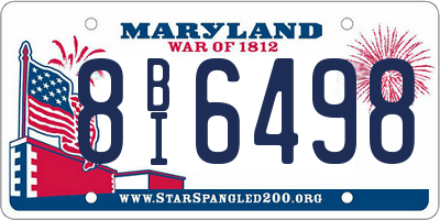 MD license plate 8BI6498