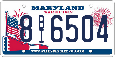 MD license plate 8BI6504