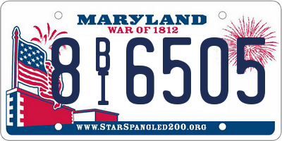 MD license plate 8BI6505