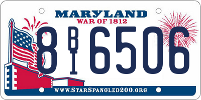 MD license plate 8BI6506