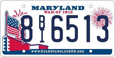 MD license plate 8BI6513