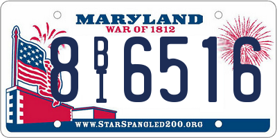 MD license plate 8BI6516