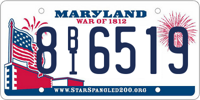 MD license plate 8BI6519