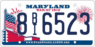 MD license plate 8BI6523