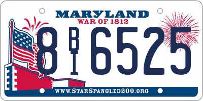 MD license plate 8BI6525