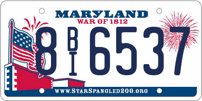 MD license plate 8BI6537