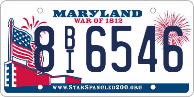 MD license plate 8BI6546