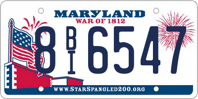 MD license plate 8BI6547