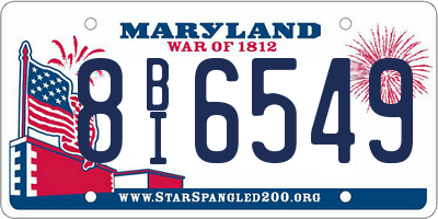 MD license plate 8BI6549
