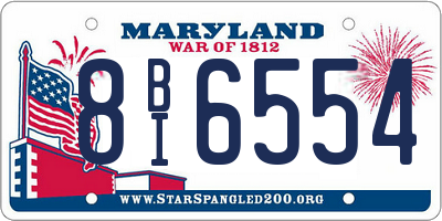MD license plate 8BI6554