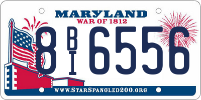 MD license plate 8BI6556