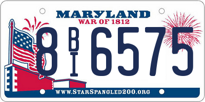MD license plate 8BI6575