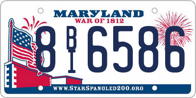 MD license plate 8BI6586