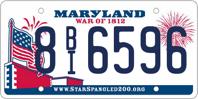 MD license plate 8BI6596
