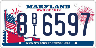 MD license plate 8BI6597