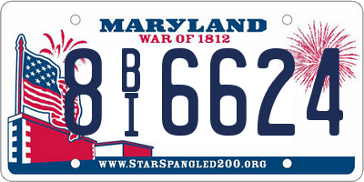MD license plate 8BI6624