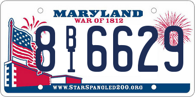 MD license plate 8BI6629