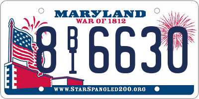 MD license plate 8BI6630