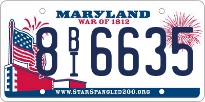MD license plate 8BI6635