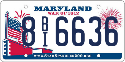MD license plate 8BI6636