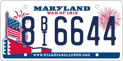 MD license plate 8BI6644