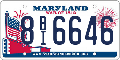 MD license plate 8BI6646