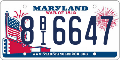 MD license plate 8BI6647