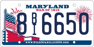 MD license plate 8BI6650