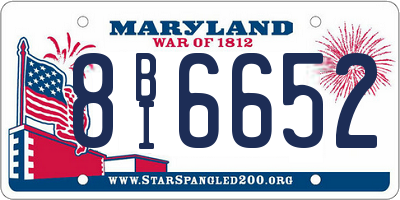 MD license plate 8BI6652