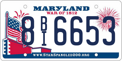 MD license plate 8BI6653