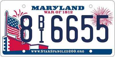 MD license plate 8BI6655