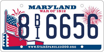MD license plate 8BI6656