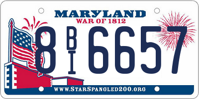 MD license plate 8BI6657