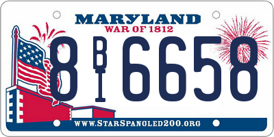 MD license plate 8BI6658