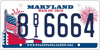 MD license plate 8BI6664